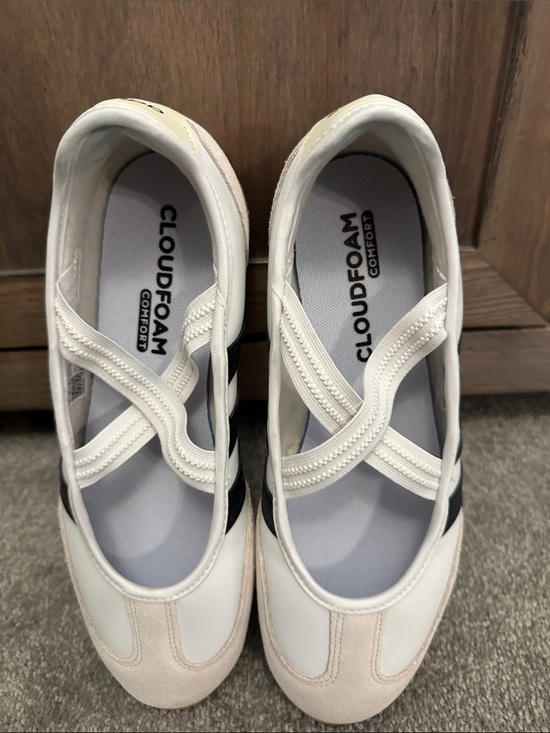 adidas Shoes - Adidas Barreda White and Black Mary Jane Sneakers